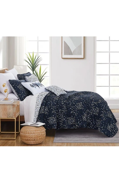 Southshore Fine Linens Botanical Leaves Quilt 6-piece Set In Blue