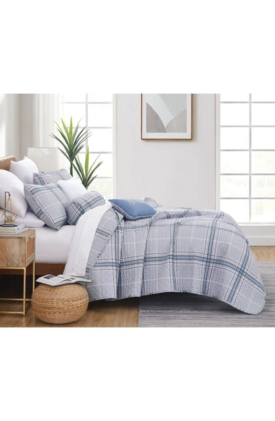 Southshore Fine Linens Vilano Plaid Quilt Bedding Set In Grey