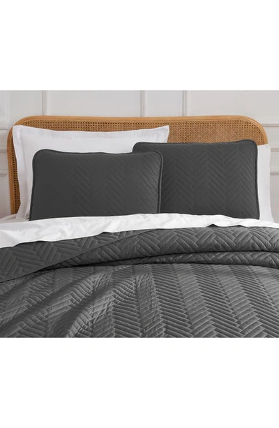 Southshore Fine Linens Chevron Quilt Set In Slate