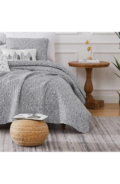 Southshore Fine Linens Botanical Leaves Quilt 6-piece Set In Grey