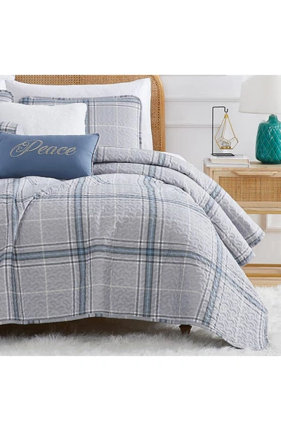 Southshore Fine Linens Vilano Plaid Quilt Bedding Set In Grey