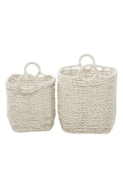 Ginger Birch Studio Ginger And Birch Studio Boho Oval Basket In White