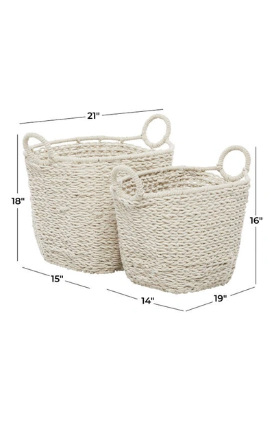 Ginger Birch Studio Ginger And Birch Studio Boho Oval Basket In White