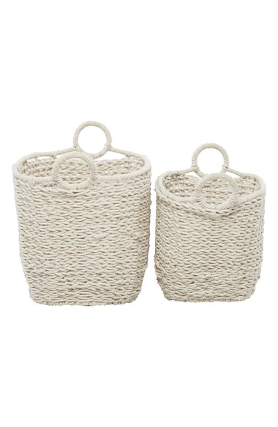Ginger Birch Studio Ginger And Birch Studio Boho Oval Basket In White