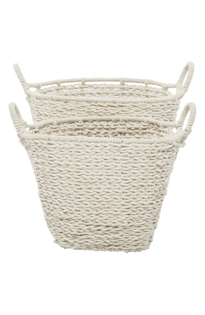 Ginger Birch Studio Ginger And Birch Studio Boho Oval Basket In White