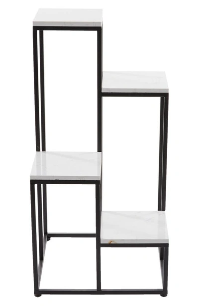 Shop Ginger Birch Studio White Marble 4-tier Plant Stand In Grey