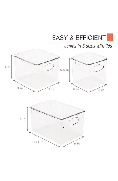 Sorbus Clear Lidded 3-piece Bin Set In Clear