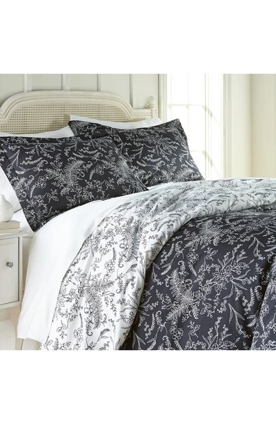 Southshore Fine Linens Winter Brush Duvet Set In Black