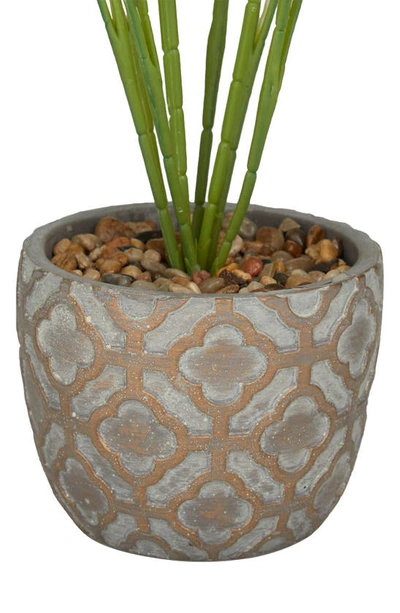 Shop Ginger Birch Studio Green Faux Foliage Crotons Artificial Plant With Geometric Patterned Pot In Grey