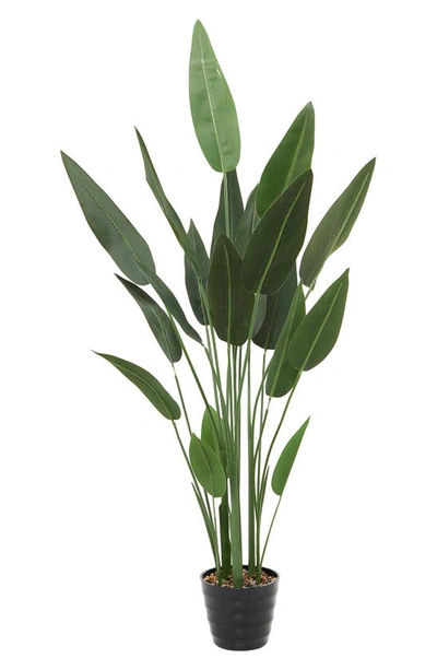 Shop Ginger Birch Studio Green Faux Foliage Bird Of Paradise Artificial Plant With Black Fluted Pot
