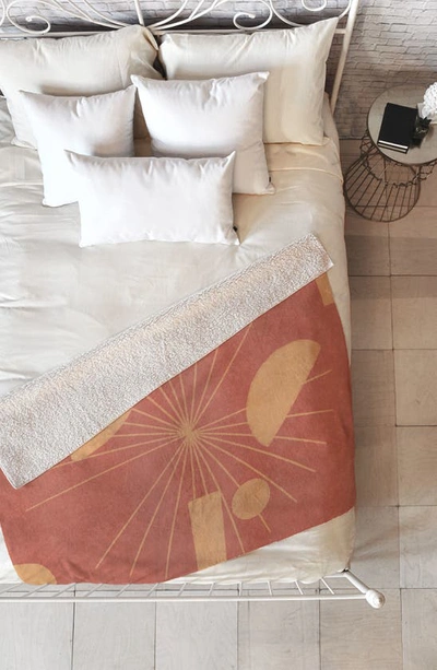 Shop Deny Designs Lola Terracota Geometrical Throw Blanket In Tan