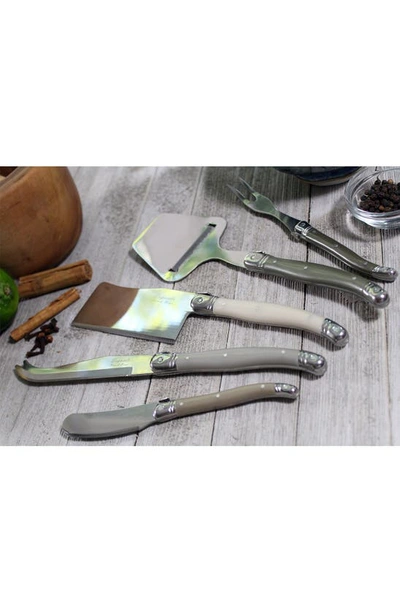 Shop French Home 5-piece Laguiole Mist Cheese Knife/fork & Slicer Set In Mist Colors