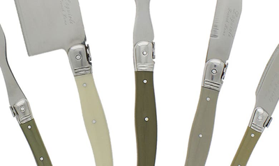 French Home 5-piece Laguiole Mist Cheese Knife/fork & Slicer Set In Mist Colors