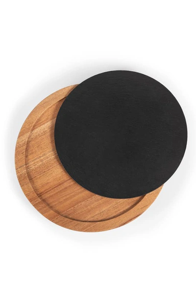 Picnic Time Acacia And Slate Serving Board With Cheese Tools In Black