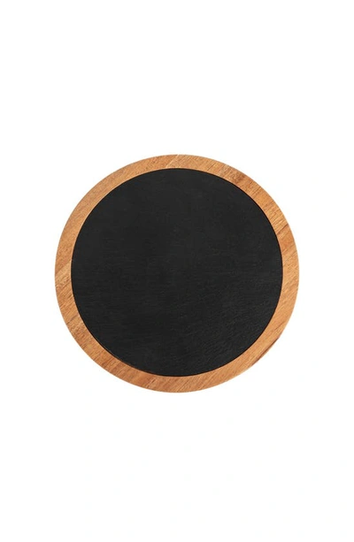 Picnic Time Acacia And Slate Serving Board With Cheese Tools In Black