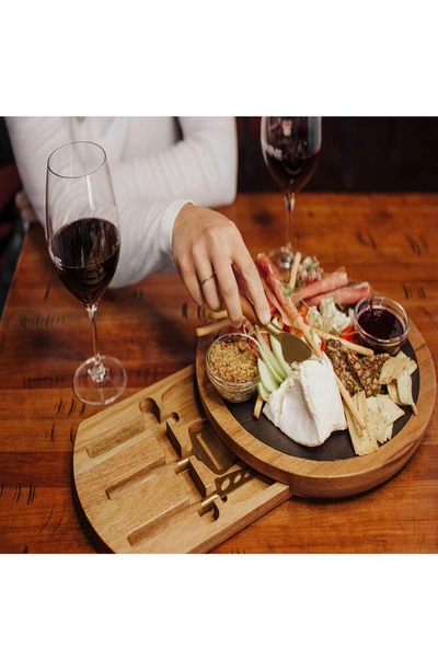 Picnic Time Acacia And Slate Serving Board With Cheese Tools In Black