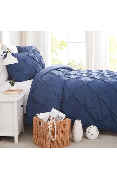 Southshore Fine Linens Pinch Pintuck Duvet Cover Set In Dark Blue