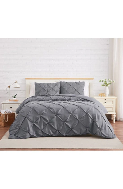 Shop Southshore Fine Linens Pinch Pintuck Duvet Cover Set In Slate