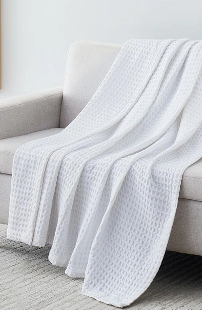 Southshore Fine Linens Waffle Cotton Blanket In White