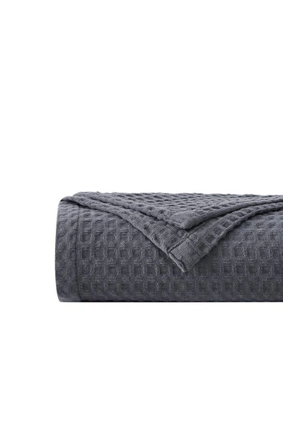 Southshore Fine Linens Waffle Cotton Blanket In Grey