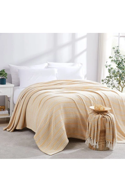 Shop Southshore Fine Linens Agadir Cotton Luxury Blanket In Gold