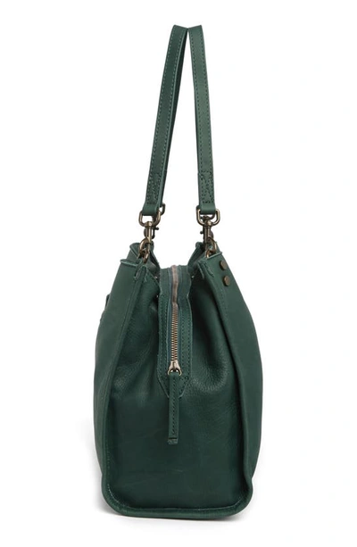 Shop American Leather Co. Lenox Leather Satchel In Hunter Green