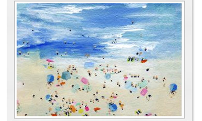 Shop Wynwood Studio Crowded Beach Cavnas Art In Blue