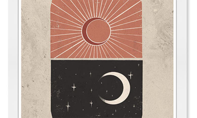 Wynwood Studio Sun & Moon Cavnas Art In Orange