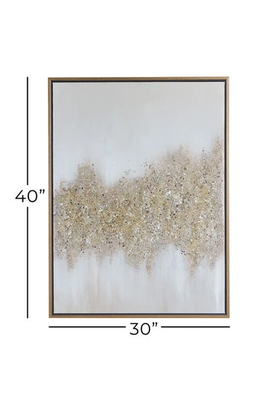 Cosmo By Cosmopolitan Rectangular Gold And Grey Abstract Textured Canvas Wall Art With Gold Wood Frame In Gold