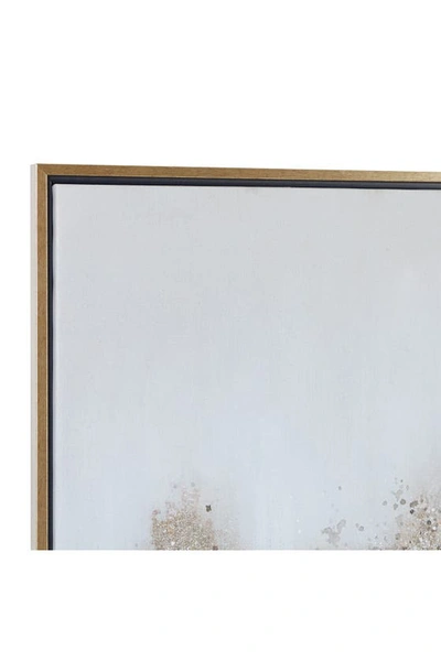 Cosmo By Cosmopolitan Rectangular Gold And Grey Abstract Textured Canvas Wall Art With Gold Wood Frame In Gold