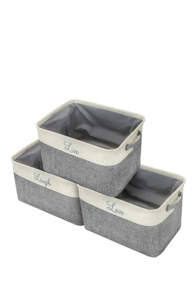Sorbus Cream Twill Storage Basket In Cream Grey