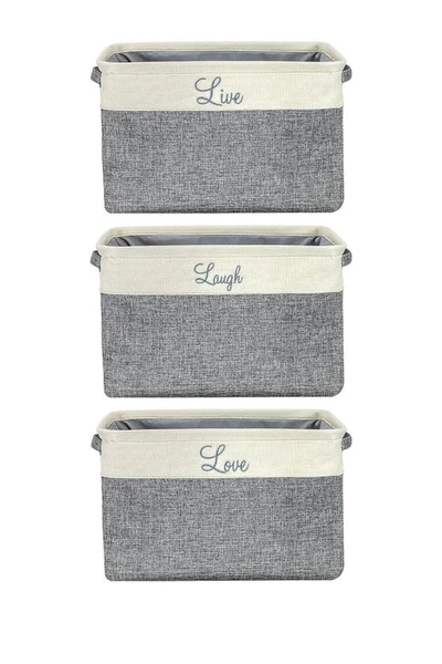 Sorbus Cream Twill Storage Basket In Cream Grey