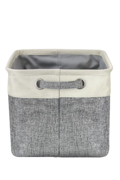 Sorbus Cream Twill Storage Basket In Cream Grey