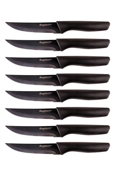 Berghoff Serrated Stainless Steel 8-piece Steak Knife Set In Black