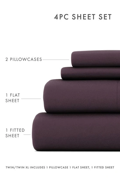 Shop Homespun Premium Ultra Soft 4-piece Bed Sheets Set In Purple