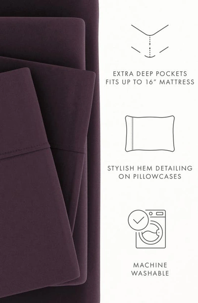 Shop Homespun Premium Ultra Soft 4-piece Bed Sheets Set In Purple