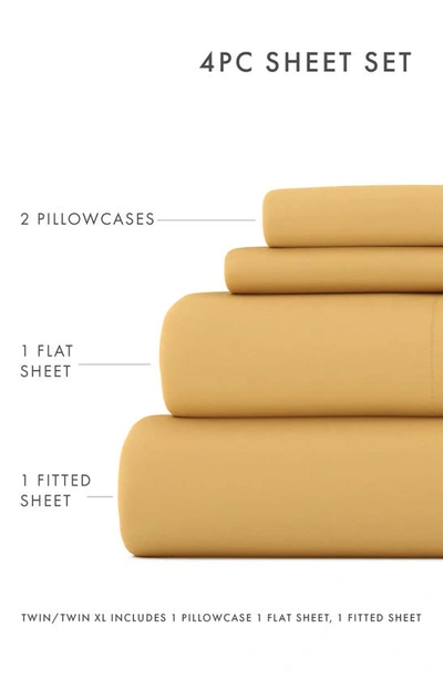 Shop Homespun Premium Ultra Soft 4-piece Bed Sheets Set In Gold