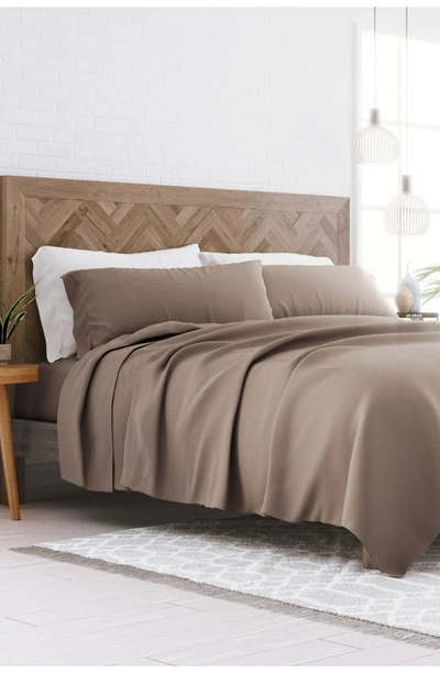 Shop Homespun Premium Ultra Soft 4-piece Bed Sheets Set In Taupe