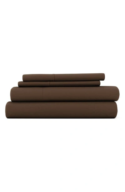 Shop Homespun Premium Ultra Soft 4-piece Bed Sheets Set In Chocolate