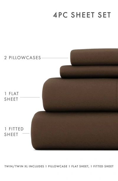 Shop Homespun Premium Ultra Soft 4-piece Bed Sheets Set In Chocolate