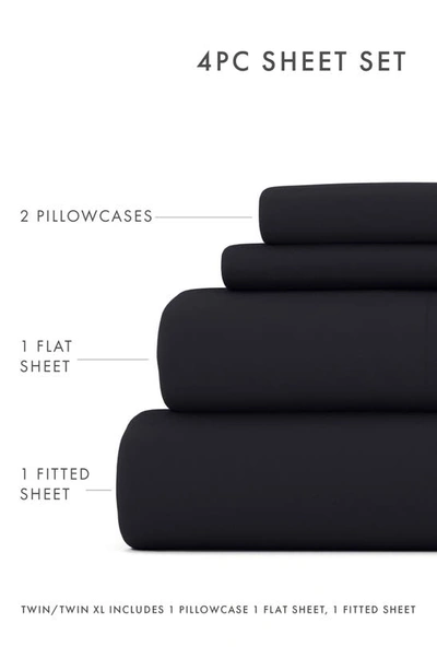 Shop Homespun Premium Ultra Soft 4-piece Bed Sheets Set In Black