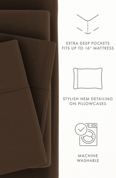 Homespun Premium Ultra Soft 4-piece Bed Sheets Set In Chocolate