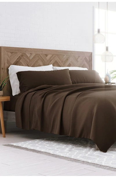 Shop Homespun Premium Ultra Soft 4-piece Bed Sheets Set In Chocolate