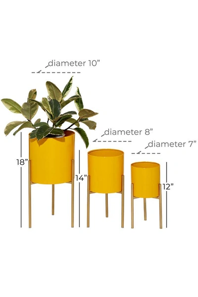 Shop Ginger Birch Studio Yellow Metal Contemporary Planter With Removable Stand
