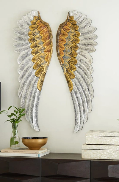 Shop Ginger Birch Studio Goldtone Wood Carved Angel Wings Wall Decor