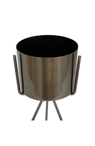 Shop Cosmo By Cosmopolitan Dark Gray Metal Small Planter With Removable Stand In Dark Grey