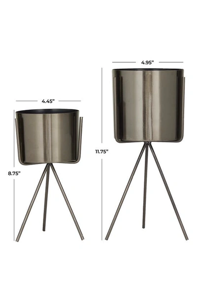 Cosmo By Cosmopolitan Standing Iron Planter In Dark Grey