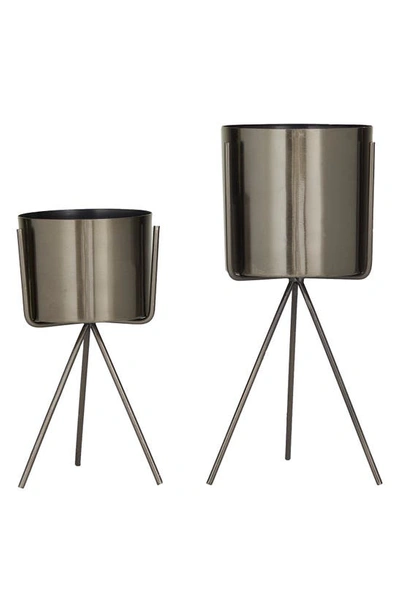 Cosmo By Cosmopolitan Standing Iron Planter In Dark Grey