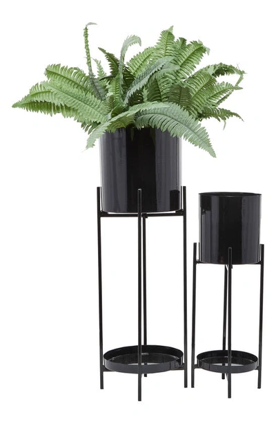 Shop Cosmo By Cosmopolitan Black Metal Modern Planter With Removable Stand