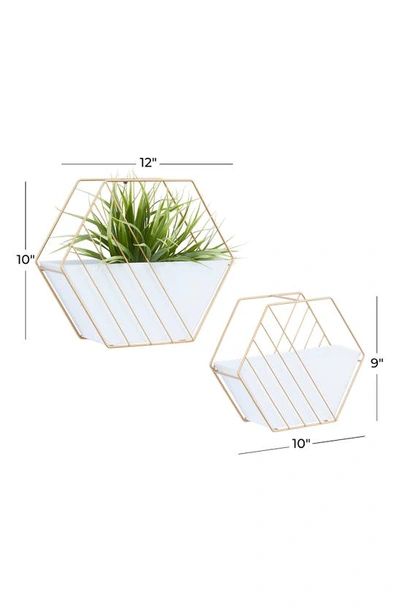 Shop Cosmo By Cosmopolitan White Metal Indoor Outdoor Hanging Geometric Wall Planter